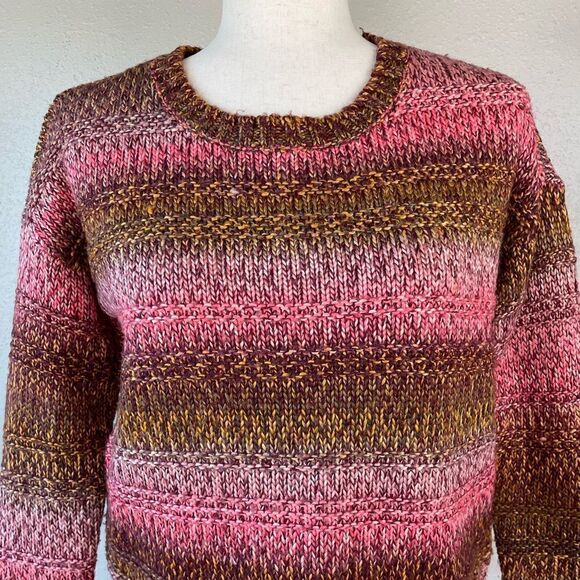 American Eagle Outfitters Pink and Brown Crewneck Sweater Size XS EUC - Picture 2 of 7